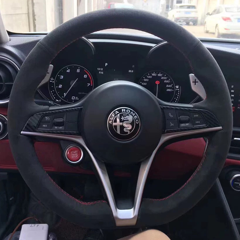 For Alfa Romeo Giulia Stelvio  - đánh giá và giá Car Steering Wheel Cover Anti Slip Breathable