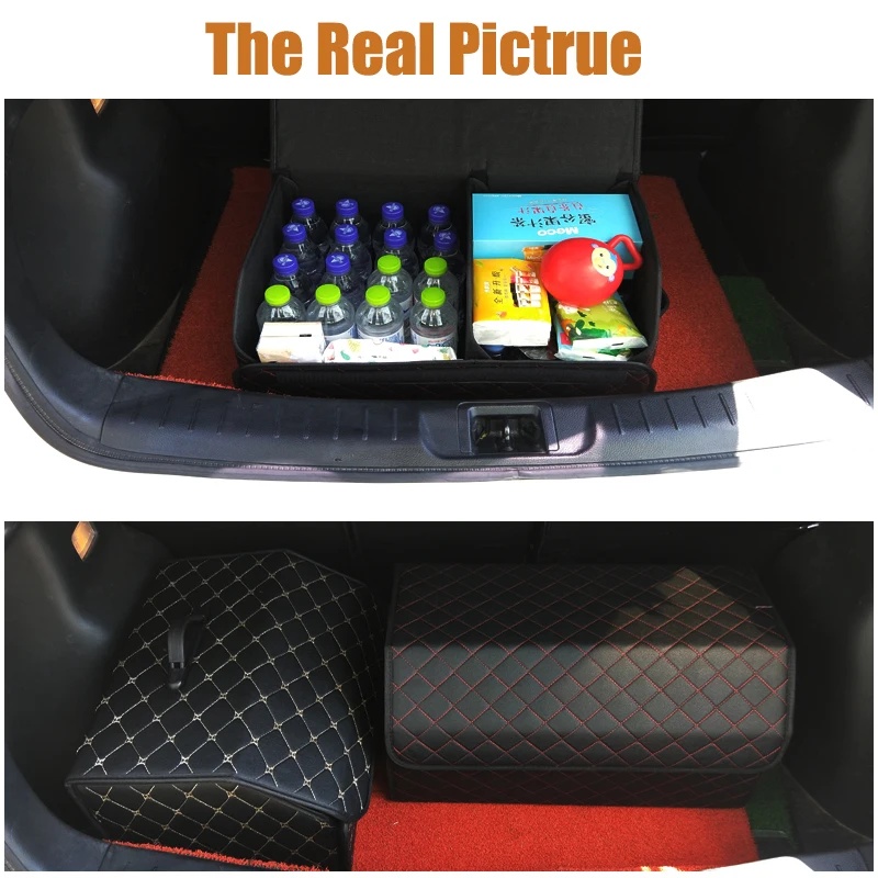 Foldable PU Leather Car Trunk  - đánh giá và giá Car Trunk Organizer Foldable Storage Box