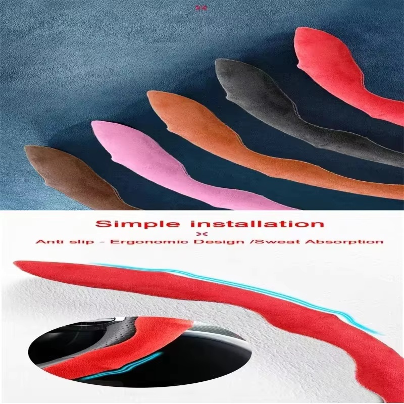 Suede Leather Steering Wheel C - đánh giá và giá Car Steering Wheel Cover Anti Slip Breathable