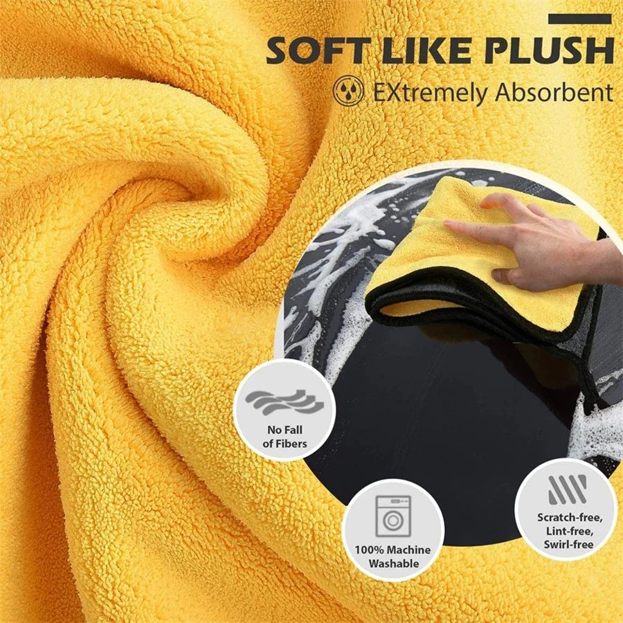 1/5/10Pcs Microfiber Car Wash  - đánh giá và giá Microfiber Car Drying Towel Super Absorbent